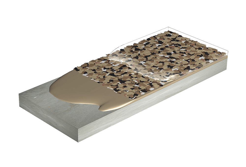 2-Coat High-Build Vinyl Chip System, SaddleTan Flexmar 2-Coat High-Build Color Flake System, SaddleTan