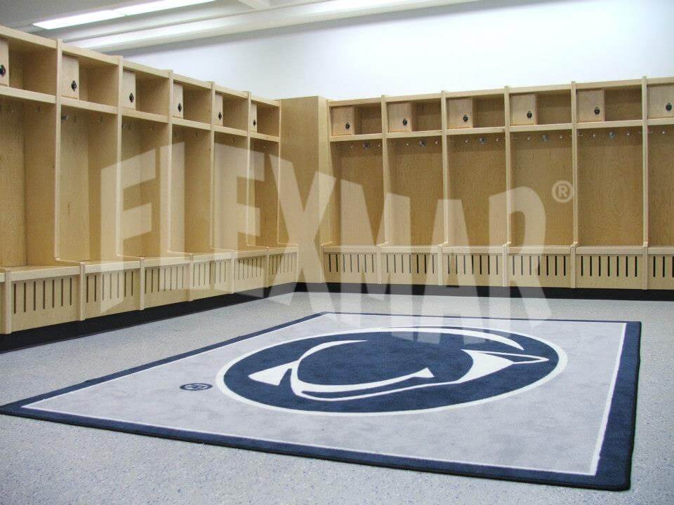 penn state locker room polyaspartic flooring