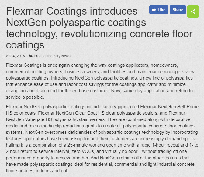 Concrete Decor Flexmar article screenshot