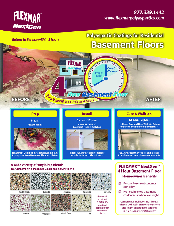 flexmar basement floor sales sheet